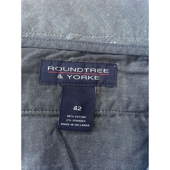 Roundtree & Yorke Men’s Flat Front Stretch Grey Chino Shorts Size 42 - Picture 6 of 7